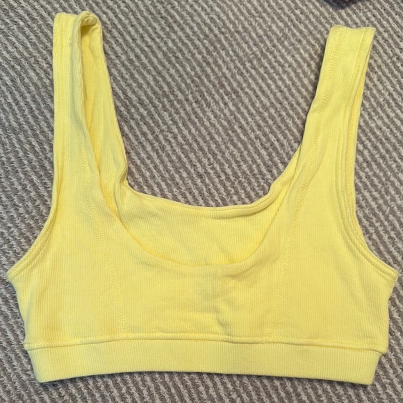 Yellow Ribbed Crop Top - Picture 3 of 3